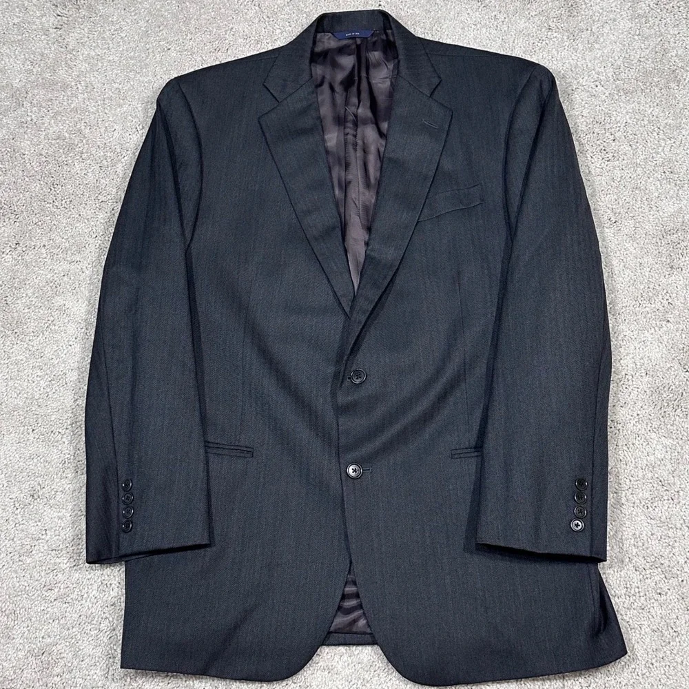 Brooks Brothers SAXON‎ 1818 Madison Men's Charcoal Wool Blazer Sport Coat 44L